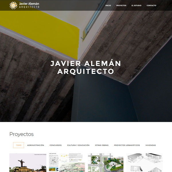 Sitio web para Javier Alemán Arquitecto